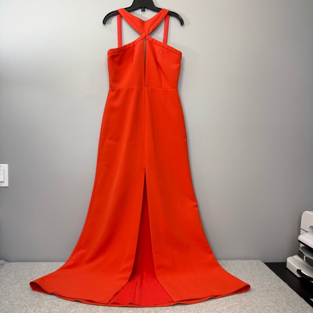 BCBGMAXAZRIA ANGIE CUT OUT FRONT SLIT GOWN MAXI DRESS SIZE 10 - Picture 8 of 17